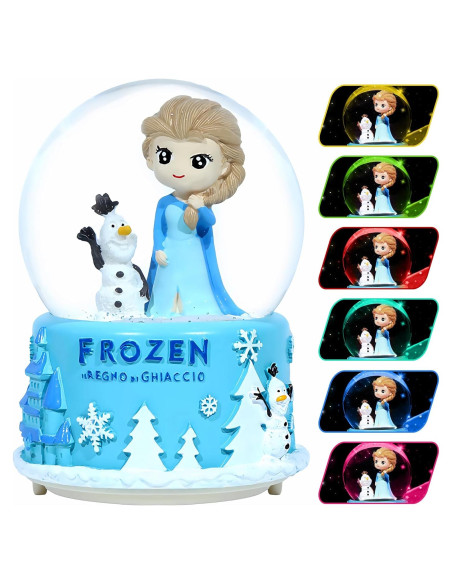 Globo de Nieve Musical UNIMIW 8cm Princesa con Luces LED