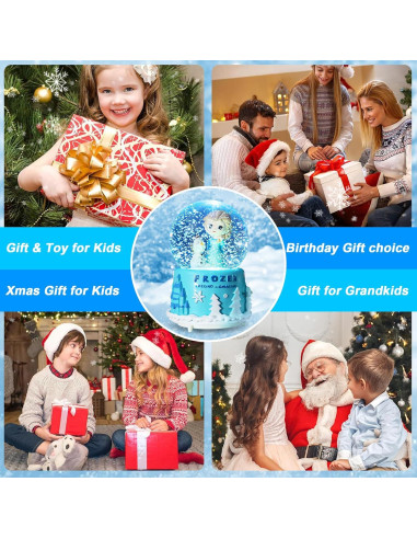 Globo de Nieve Musical UNIMIW 8cm Princesa con Luces LED