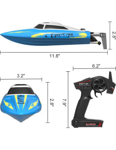 Barco RC OMO-18-RB Alta Velocidad 32 km/h 2 Baterías 2
