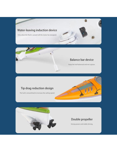 Barco RC GoolRC Azul 2.4GHz con Luces LED para Niños