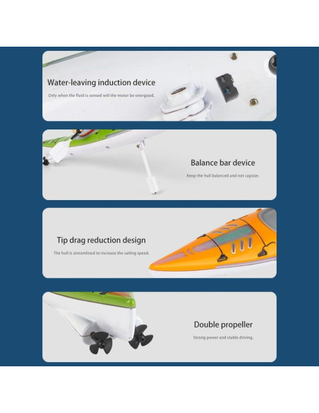 Barco RC GoolRC Azul 2.4GHz con Luces LED para Niños