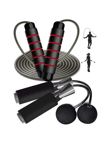 Cuerda de Saltar Enouke Ajustable con y Sin Cuerda - 2 Paquetes