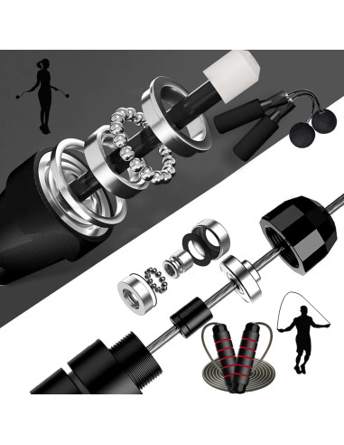 Cuerda de Saltar Enouke Ajustable con y Sin Cuerda - 2 Paquetes