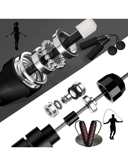 Cuerda de Saltar Enouke Ajustable con y Sin Cuerda - 2 Paquetes