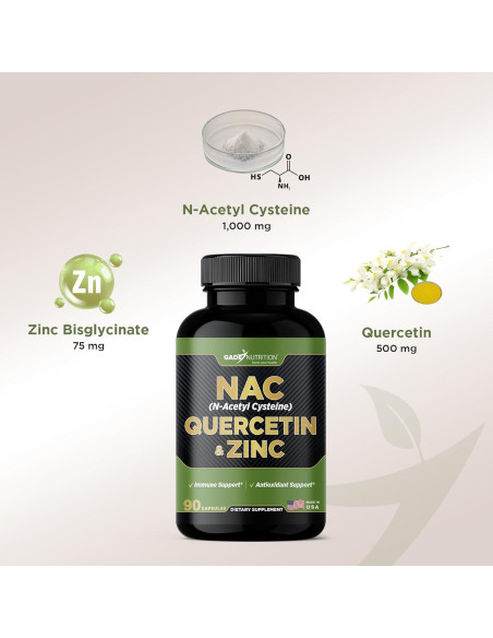 Suplemento Gade Nutrition NAC Quercetina Zinc 60 Cápsulas