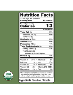 Tabletas de Spirulina y Chlorella Orgánica On Target Living 1000 Uds 2