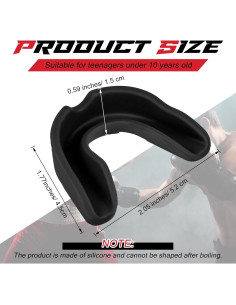 20 Protectores Bucales Deportivos BBTO - Silicona, Negro, S 2