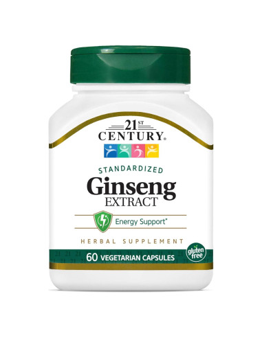 Extracto de Ginseng 21st Century Cápsulas Veganas 60 Unidades