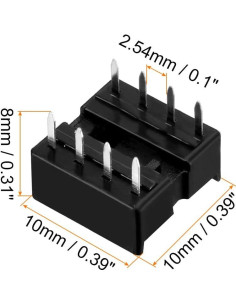 Zócalo DIP IC 8 Pines Reusable Rebower 2.54mm 20 Piezas 2