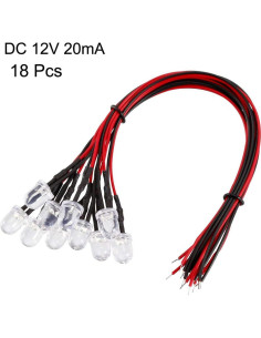 18 LEDs Pre Cableados 8mm uxcell Blanco DC12V Lente Clara 2