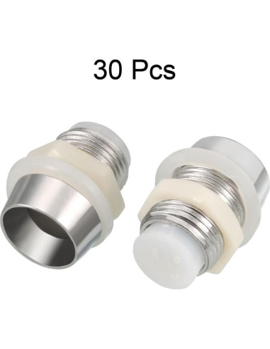 Conjunto de 30 Portalámparas LED 8mm uxcell Cromado