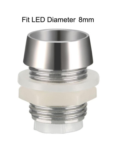 Conjunto de 30 Portalámparas LED 8mm uxcell Cromado