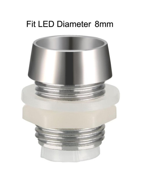 Conjunto de 30 Portalámparas LED 8mm uxcell Cromado