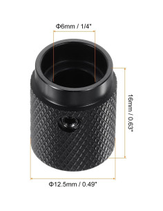 Perillas de Potenciómetro Aluminio MECCANIXITY 2 Pcs 6mm Negro 2
