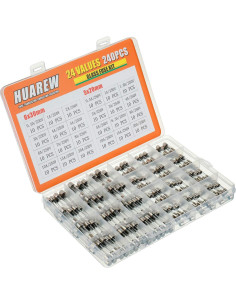 Kit de Fusibles de Vidrio HUAREW 240 Pcs 250V 5x20mm y 6x30mm 2
