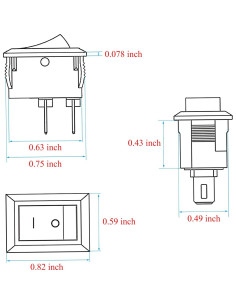 Interruptor de Palanca SPST ZUPAYIPA 15 Pcs 6A 250V Negro 2