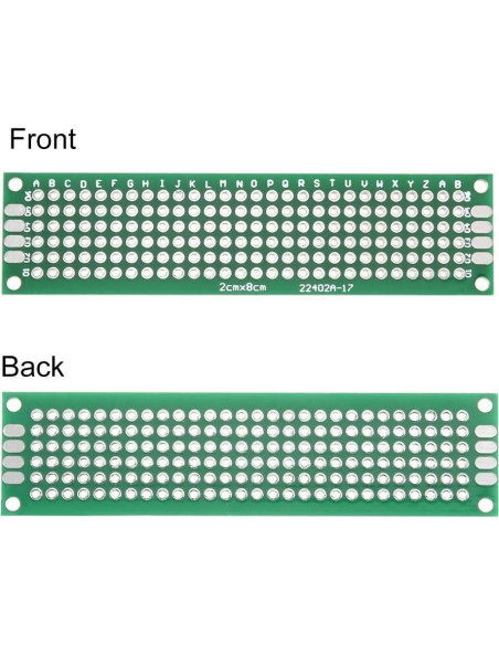 Placa PCB Doble Cara 15pcs 2x8cm uxcell para Proyectos Electrónicos