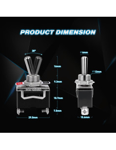 Interruptor de Palanca Nilight 90012E 15A 250V 5 Piezas 2