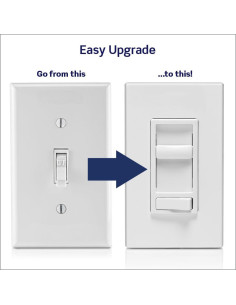 Interruptor Regulador Leviton SureSlide 6674-P0W Blanco LED/Incandescente 2