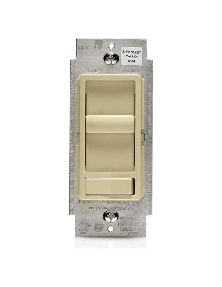 Interruptor Regulador Leviton SureSlide 6674-P0I Marfil 600W