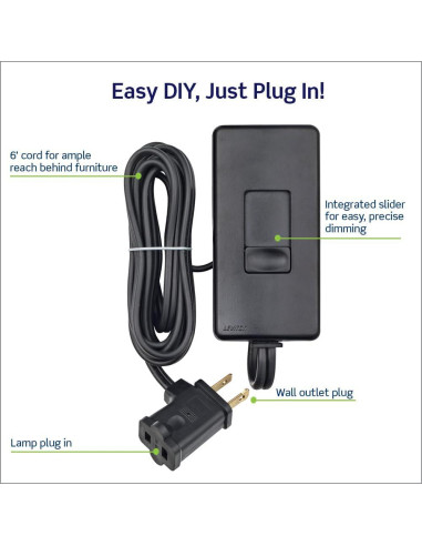 Atenuador de lámpara de mesa Leviton TBL03-10E 300W Negro