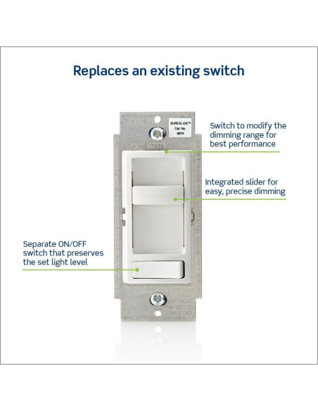 Interruptor Regulador Leviton SureSlide 6674-P0I Marfil 600W