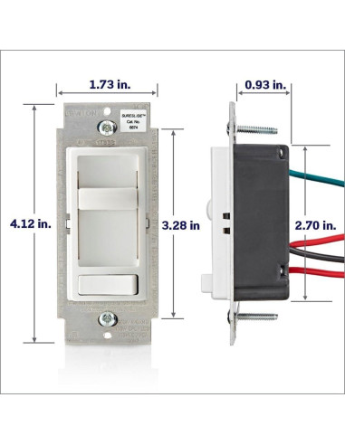 Interruptor Regulador Leviton SureSlide 6674-P0I Marfil 600W