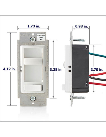 Interruptor Regulador Leviton SureSlide 6674-P0I Marfil 600W