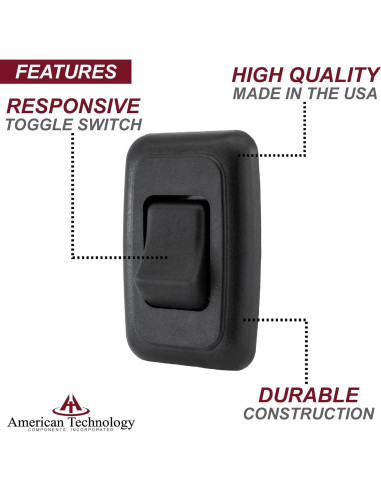 Interruptor On-Off SPST 12V Negro para RV y Remolques