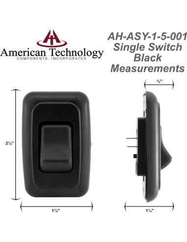 Interruptor On-Off SPST 12V Negro para RV y Remolques