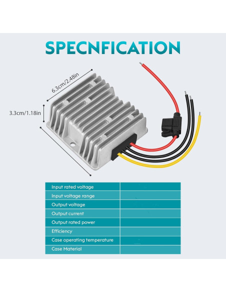 Convertidor DC 18-60V a 12V 20A YIPIN HEXHA Regulador