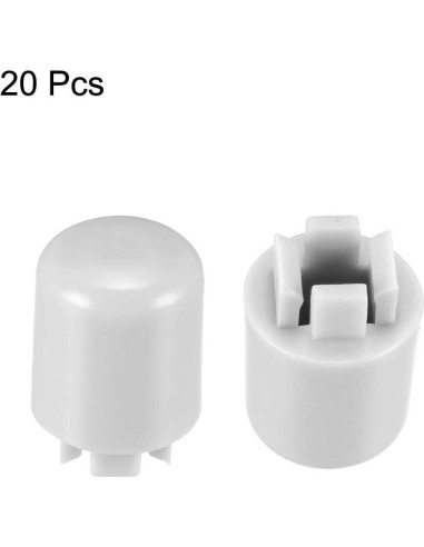 20 Tapas de Botón Pulsador uxcell 9x12.8mm Gris