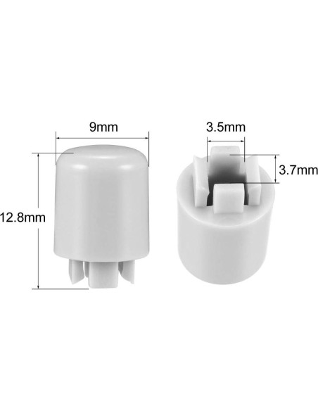 20 Tapas de Botón Pulsador uxcell 9x12.8mm Gris
