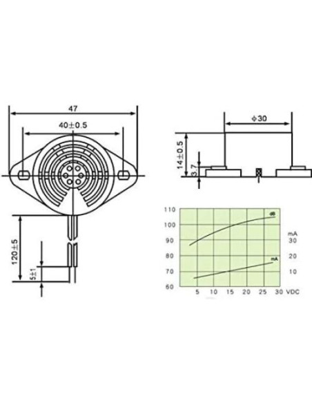 6 Zumbadores Electrónicos SFM-27 DC 3-24V Sonido Continuo