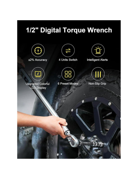 Llave de Torque Digital GROWNEER 1/2'' 17-340 Nm con Buzzer