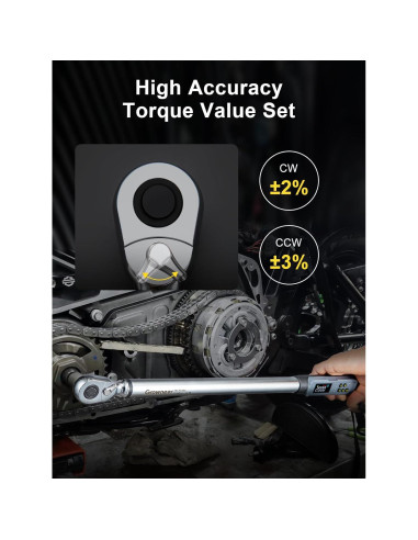 Llave de Torque Digital GROWNEER 1/2'' 17-340 Nm con Buzzer