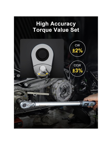 Llave de Torque Digital GROWNEER 1/2'' 17-340 Nm con Buzzer