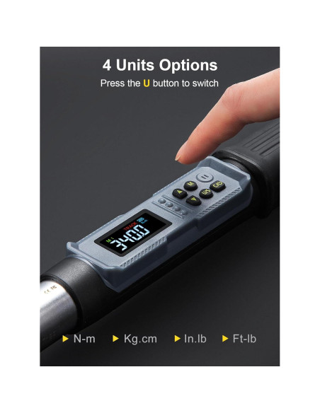 Llave de Torque Digital GROWNEER 1/2'' 17-340 Nm con Buzzer