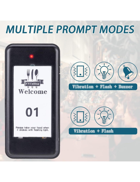 Kit 16 Buscadores de Restaurante YYCALLING con Vibración y Luz