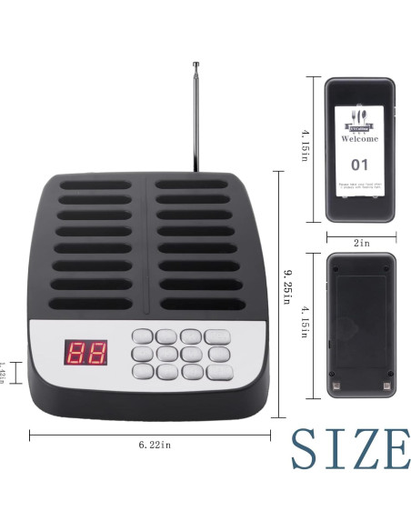 Kit 16 Buscadores de Restaurante YYCALLING con Vibración y Luz