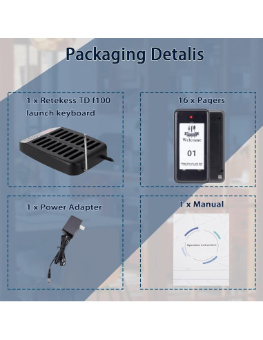 Kit 16 Buscadores de Restaurante YYCALLING con Vibración y Luz