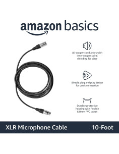 Cable de micrófono XLR Amazon Basics 3.05m macho a hembra negro 2