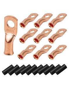 Terminales de Batería VANSIHO 8 AWG con Tubos Termocontraíbles