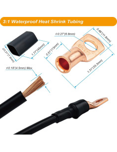Terminales de Batería VANSIHO 8 AWG con Tubos Termocontraíbles 2