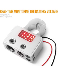 Conectores de terminal de batería MNJ Motor con voltímetro 12-24V 2