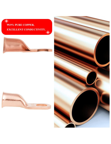 10 Terminales de Cobre 4/0 AWG para Batería NEKIEX