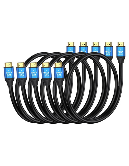 Cables HDMI 2.0 de 1.52m - Paquete de 5 - Soporta 4K 60Hz