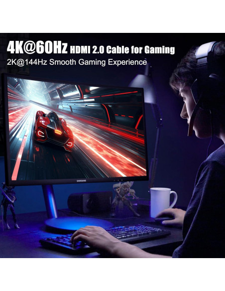 Cables HDMI 2.0 de 1.52m - Paquete de 5 - Soporta 4K 60Hz