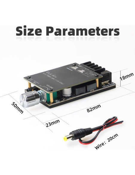 Amplificador Bluetooth 50W DAMGOO ZK-502C DC 9-24V