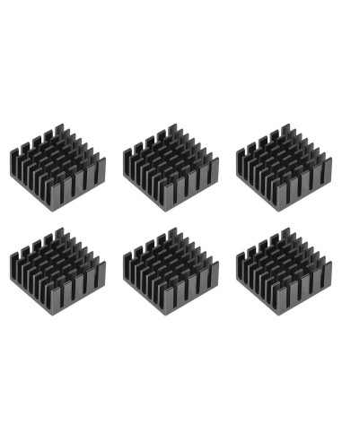 Disipador de Calor Aluminio Negro Uxcell 10x20x20mm 6 Pcs